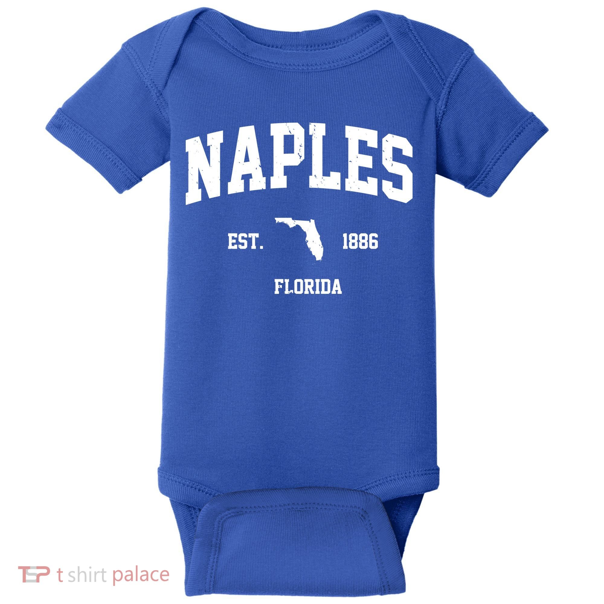 Naples Est 1886 Florida State Pride Retro Baby Bodysuit