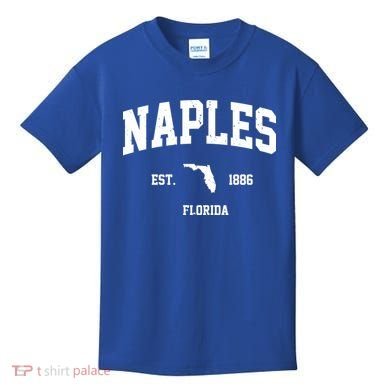 Naples Est 1886 Florida State Pride Retro Kids T-Shirt
