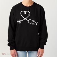 Nurse EST 2026 Cute Heart Stethoscope Women's Sweatshirt thumb 0