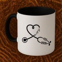 Nurse EST 2026 Cute Heart Stethoscope Coffee Mug thumb 2