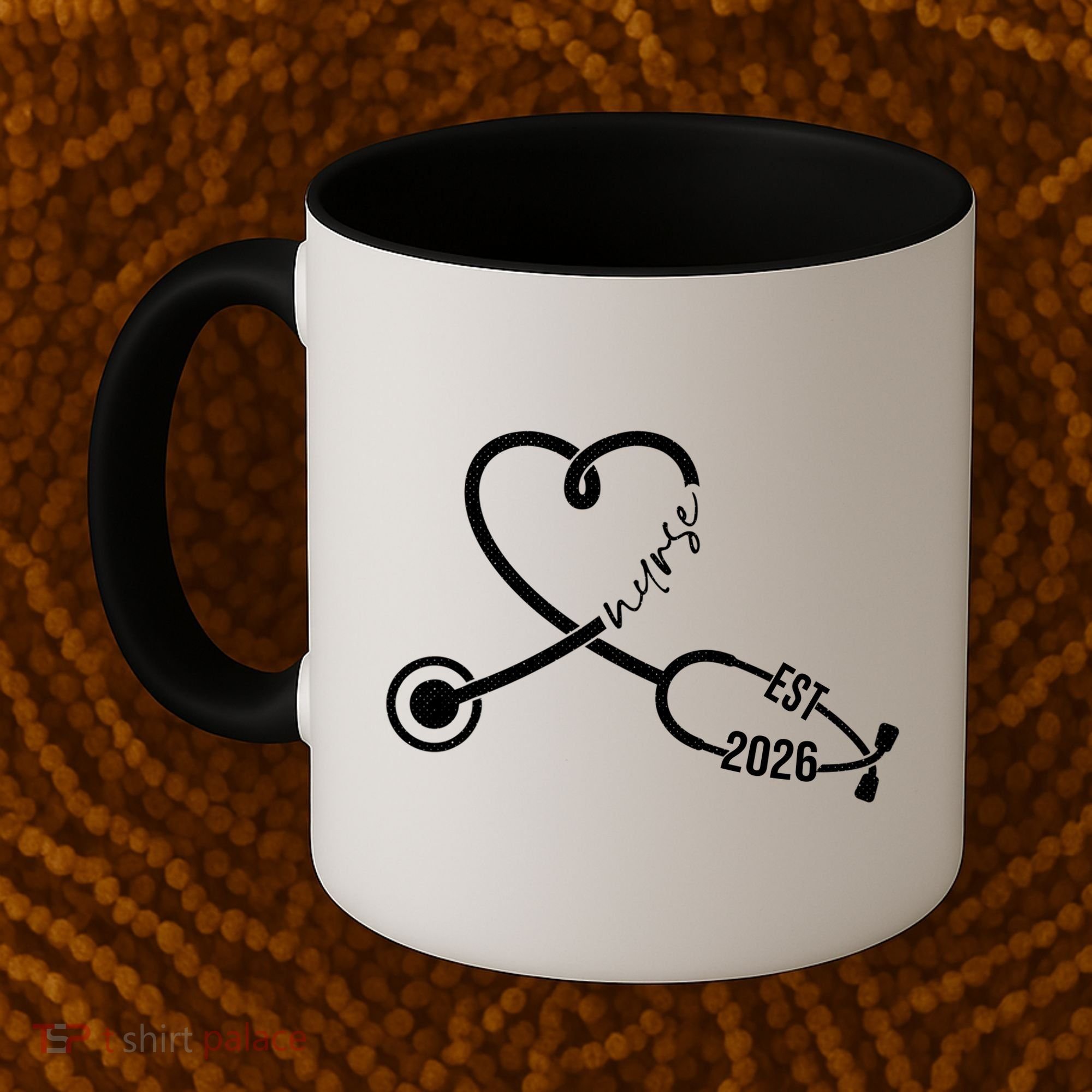 Nurse EST 2026 Cute Heart Stethoscope Coffee Mug