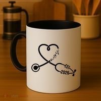 Nurse EST 2026 Cute Heart Stethoscope Coffee Mug thumb 4