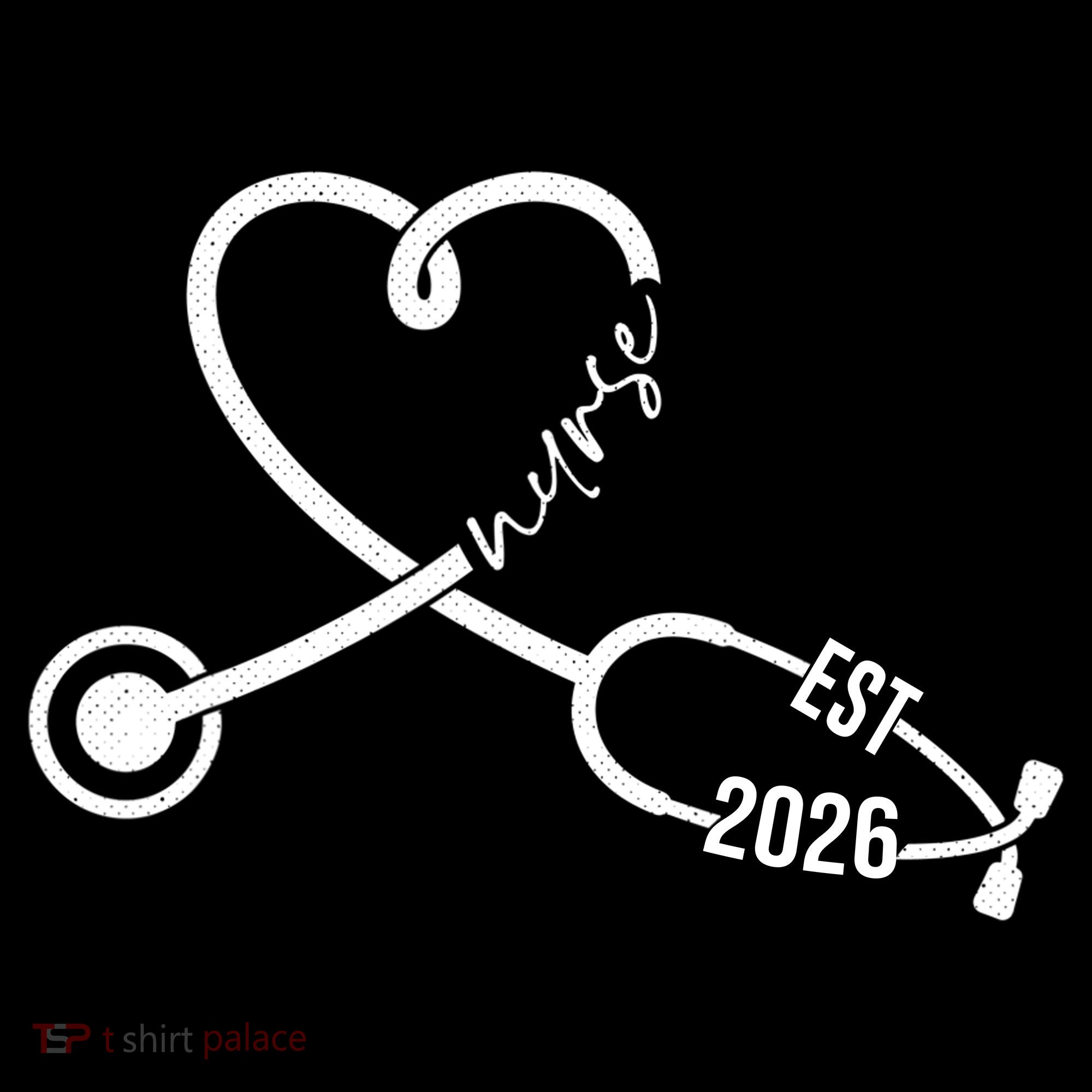 Nurse EST 2026 Cute Heart Stethoscope Women's Hoodie