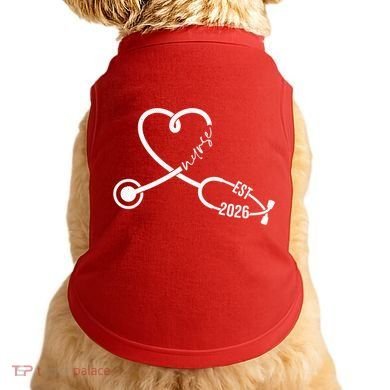 Nurse EST 2026 Cute Heart Stethoscope Doggie Tank