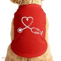 Nurse EST 2026 Cute Heart Stethoscope Doggie Tank thumb 0