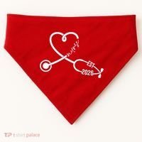 Nurse EST 2026 Cute Heart Stethoscope USA-Made Doggie Bandana thumb 0