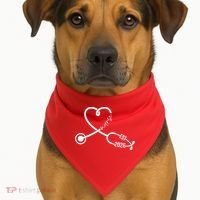 Nurse EST 2026 Cute Heart Stethoscope USA-Made Doggie Bandana thumb 1