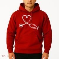 Nurse EST 2026 Cute Heart Stethoscope Hoodie thumb 2