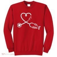 Nurse EST 2026 Cute Heart Stethoscope Sweatshirt thumb 0