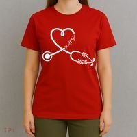 Nurse EST 2026 Cute Heart Stethoscope T-Shirt thumb 4