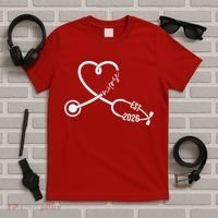 Nurse EST 2026 Cute Heart Stethoscope T-Shirt thumb 5