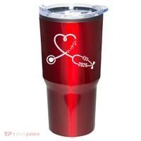 Nurse EST 2026 Cute Heart Stethoscope Tumbler thumb 0