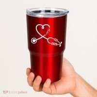 Nurse EST 2026 Cute Heart Stethoscope Tumbler thumb 2