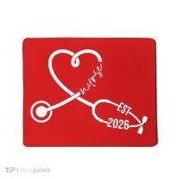 Nurse EST 2026 Cute Heart Stethoscope Mousepad thumb 0