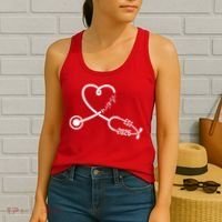 Nurse EST 2026 Cute Heart Stethoscope Women's Tank Top thumb 2