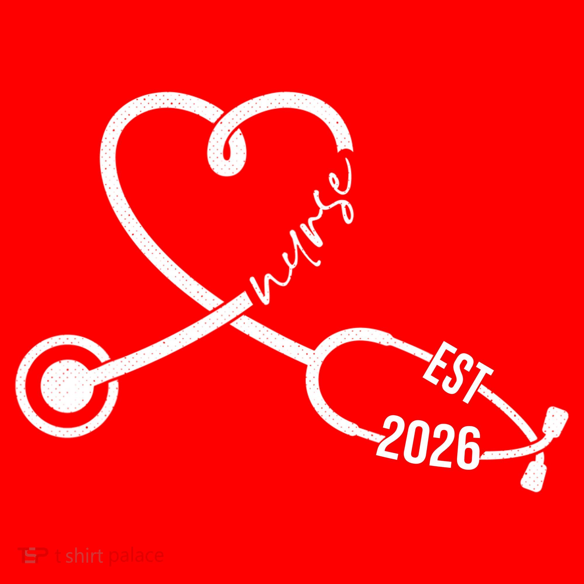 Nurse EST 2026 Cute Heart Stethoscope Women's Tank Top