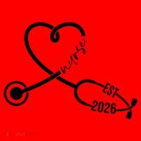 Nurse EST 2026 Cute Heart Stethoscope Santa Hat thumb 1