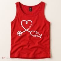Nurse EST 2026 Cute Heart Stethoscope Tank Top thumb 2