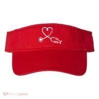 Nurse EST 2026 Cute Heart Stethoscope Visor thumb 0
