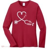 Nurse EST 2026 Cute Heart Stethoscope Women's Long Sleeve Shirt thumb 0