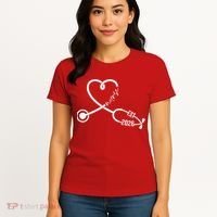 Nurse EST 2026 Cute Heart Stethoscope Women's T-Shirt thumb 4