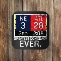 New England 3 Atlanta 28 Greatest Comeback Ever Graphic Coaster thumb 0