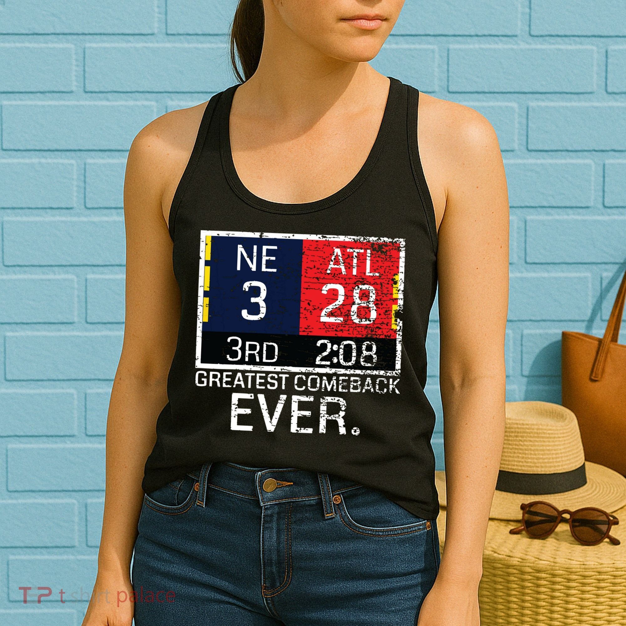 New England 3 Atlanta 28 Greatest Comeback Ever Graphic Women's Tank Top