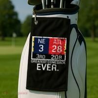 New England 3 Atlanta 28 Greatest Comeback Ever Graphic Golf Towel thumb 2