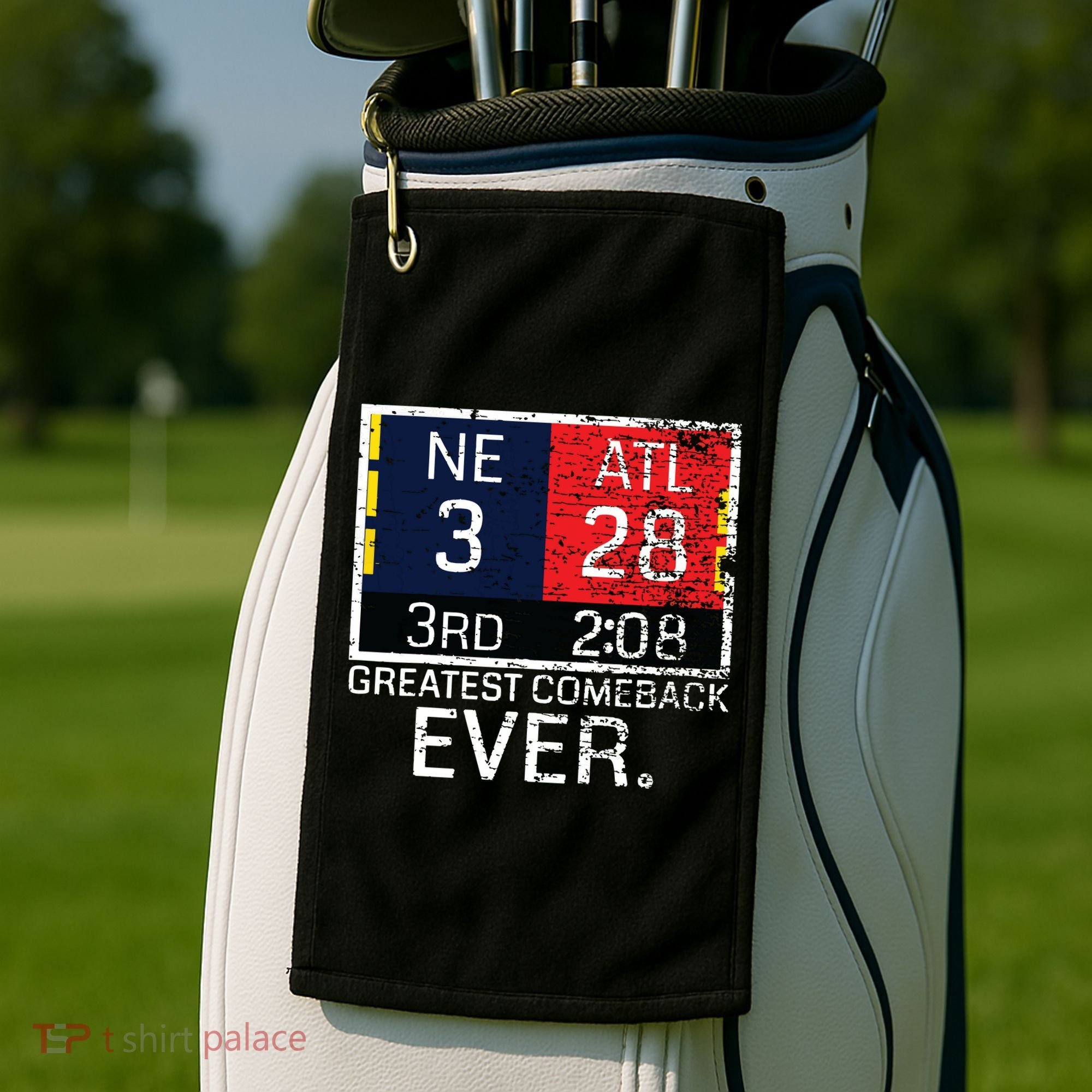 New England 3 Atlanta 28 Greatest Comeback Ever Graphic Golf Towel