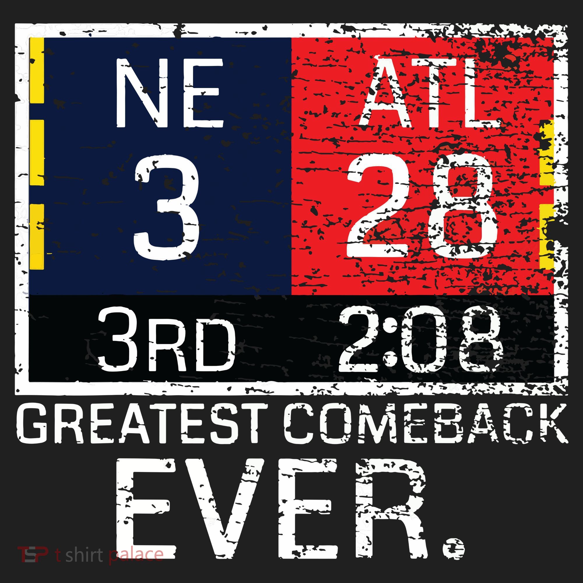 New England 3 Atlanta 28 Greatest Comeback Ever Graphic Golf Towel