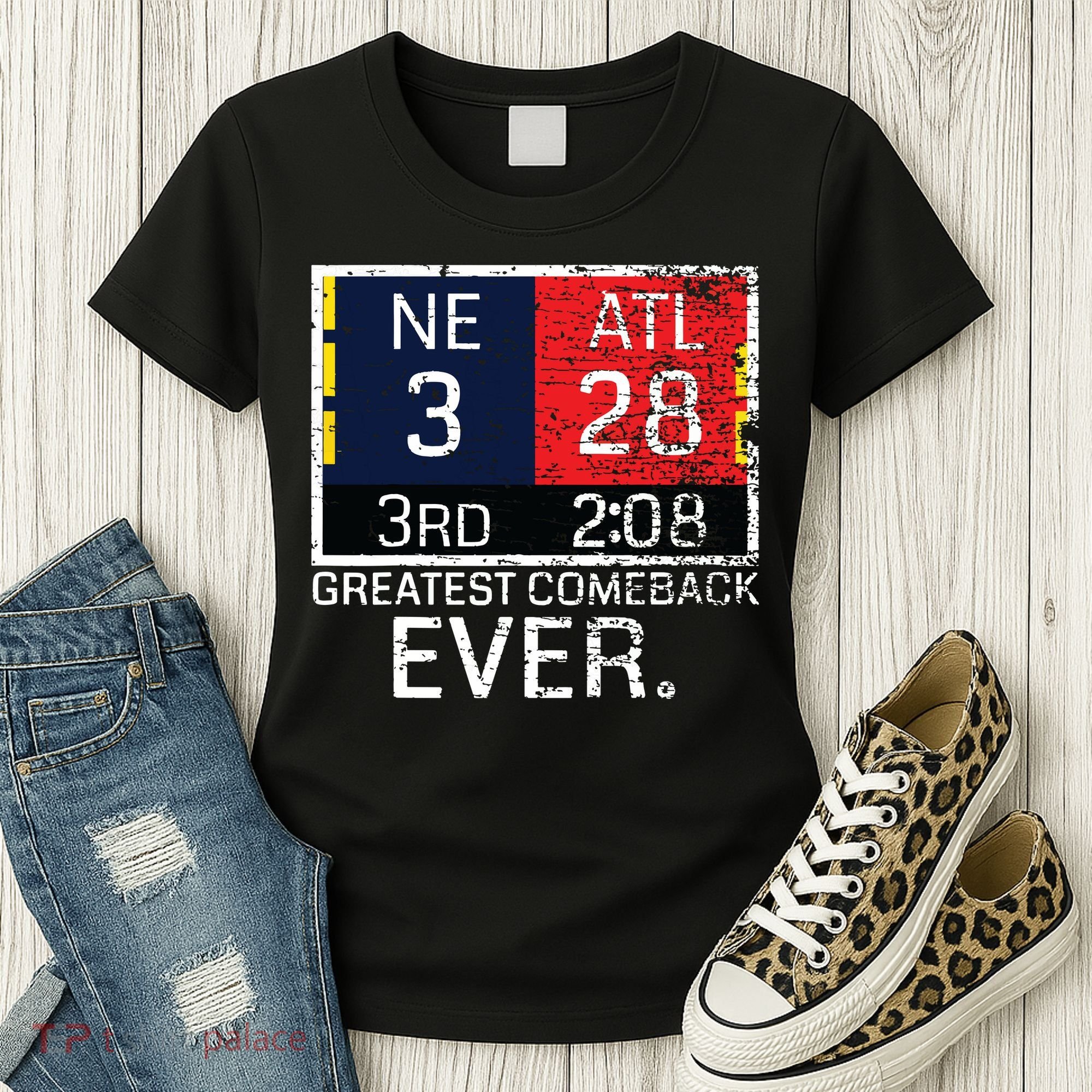 New England 3 Atlanta 28 Greatest Comeback Ever Graphic Women's T-Shirt