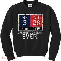 New England 3 Atlanta 28 Greatest Comeback Ever Graphic Kids Sweatshirt thumb 0