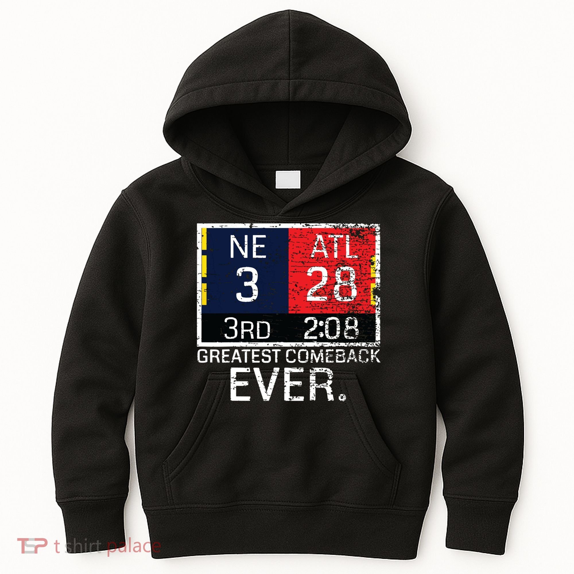 New England 3 Atlanta 28 Greatest Comeback Ever Graphic Kids Hoodie