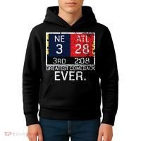 New England 3 Atlanta 28 Greatest Comeback Ever Graphic Kids Hoodie thumb 4