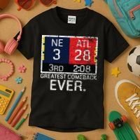 New England 3 Atlanta 28 Greatest Comeback Ever Graphic Kids T-Shirt thumb 3