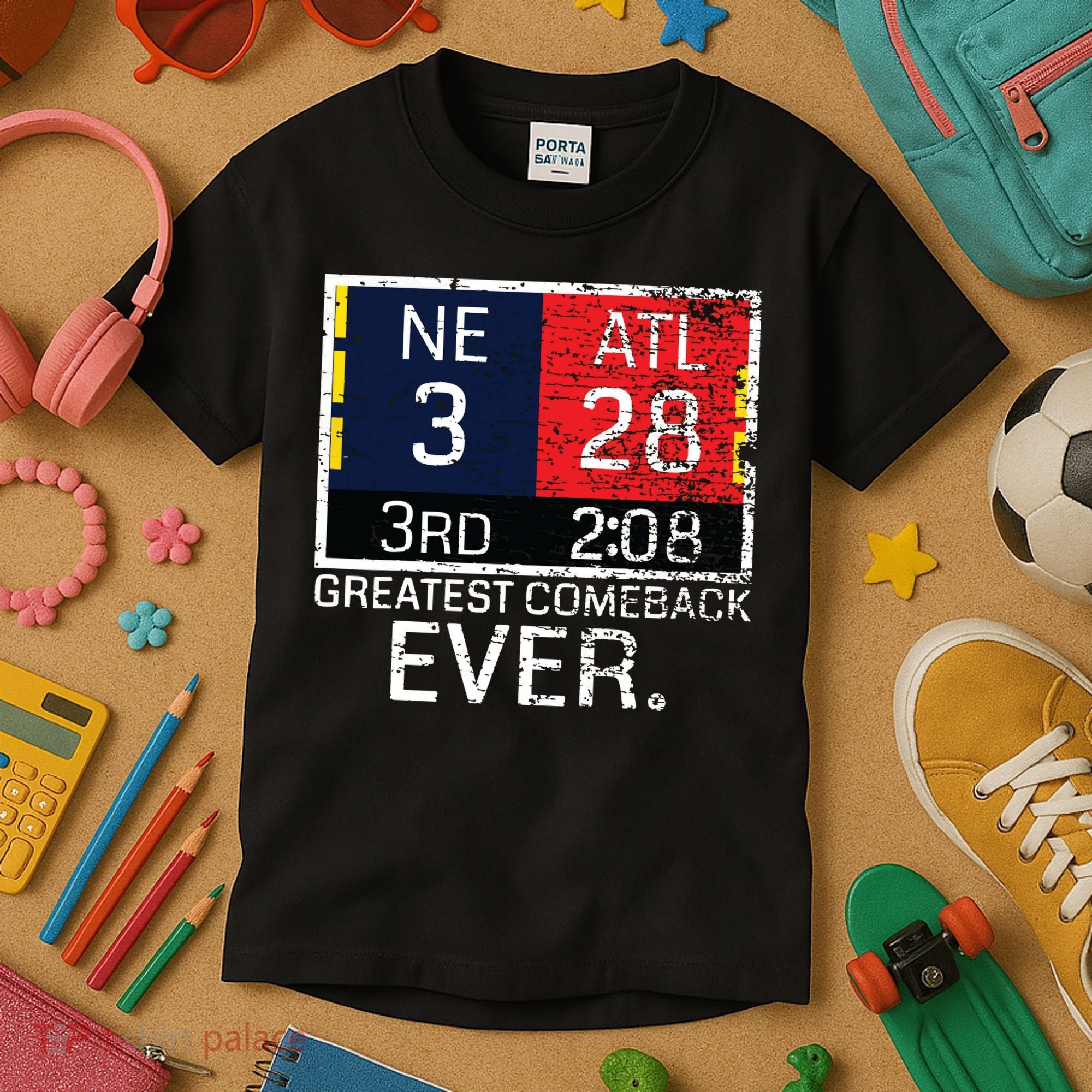 New England 3 Atlanta 28 Greatest Comeback Ever Graphic Kids T-Shirt