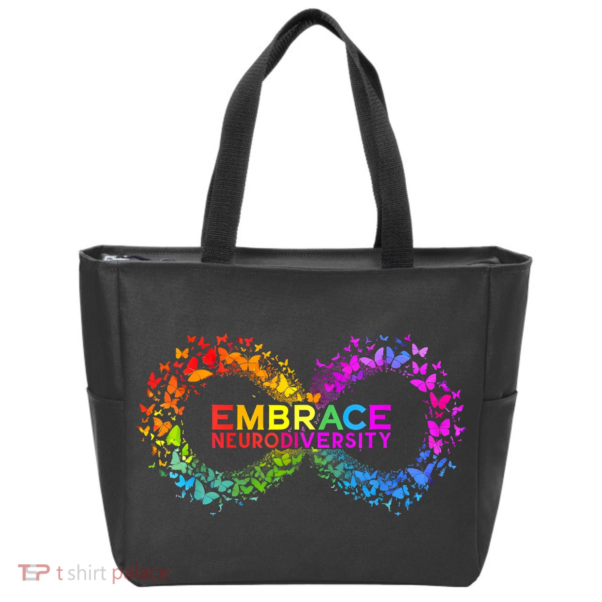 Neurodiversity Embrace ADHD Autism ASD Butterfly Infinity Tote Bag