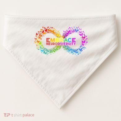 Neurodiversity Embrace ADHD Autism ASD Butterfly Infinity USA-Made Doggie Bandana