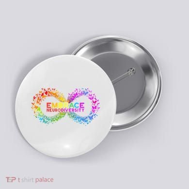 Neurodiversity Embrace ADHD Autism ASD Butterfly Infinity Button