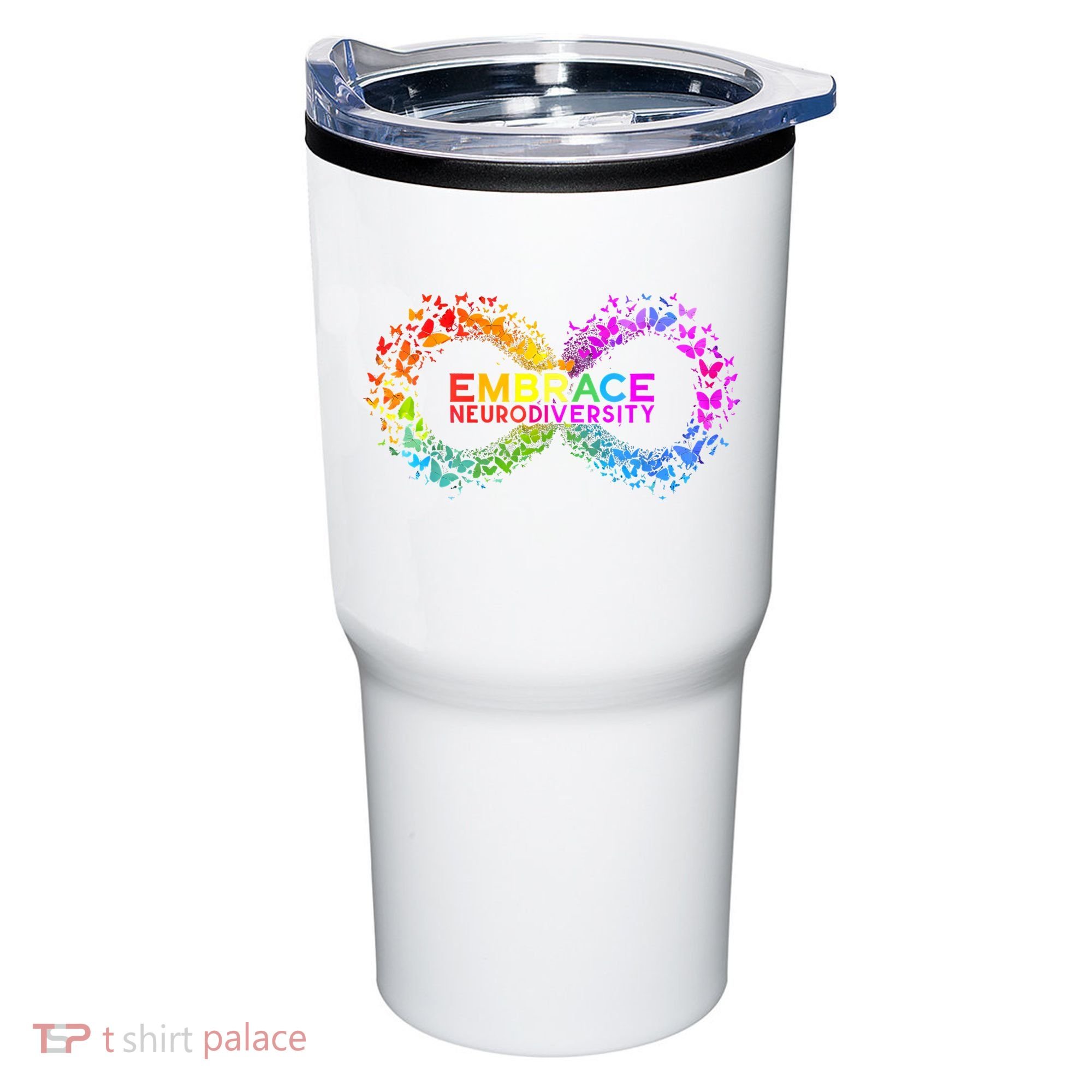 Neurodiversity Embrace ADHD Autism ASD Butterfly Infinity Tumbler