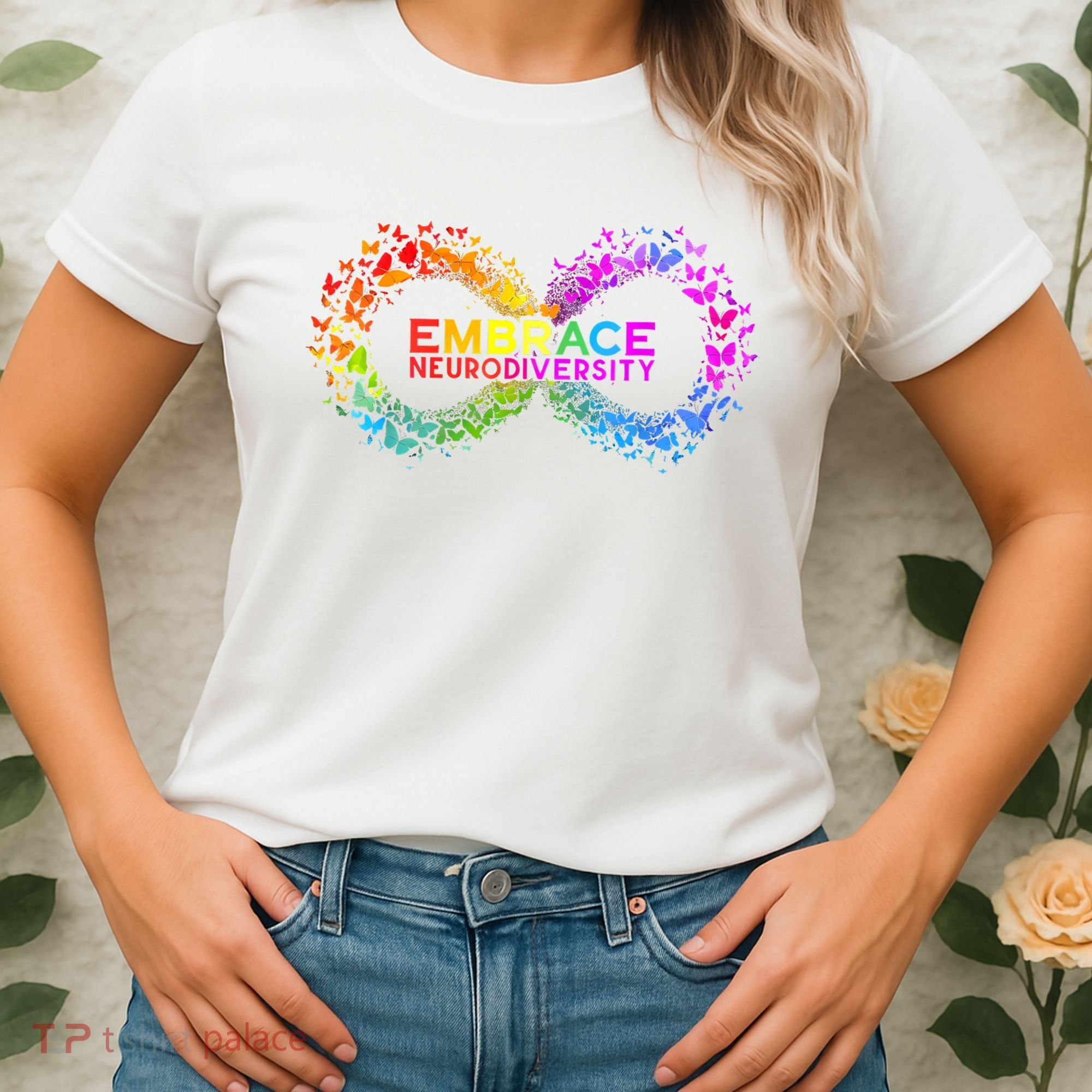 Neurodiversity Embrace ADHD Autism ASD Butterfly Infinity Women's T-Shirt