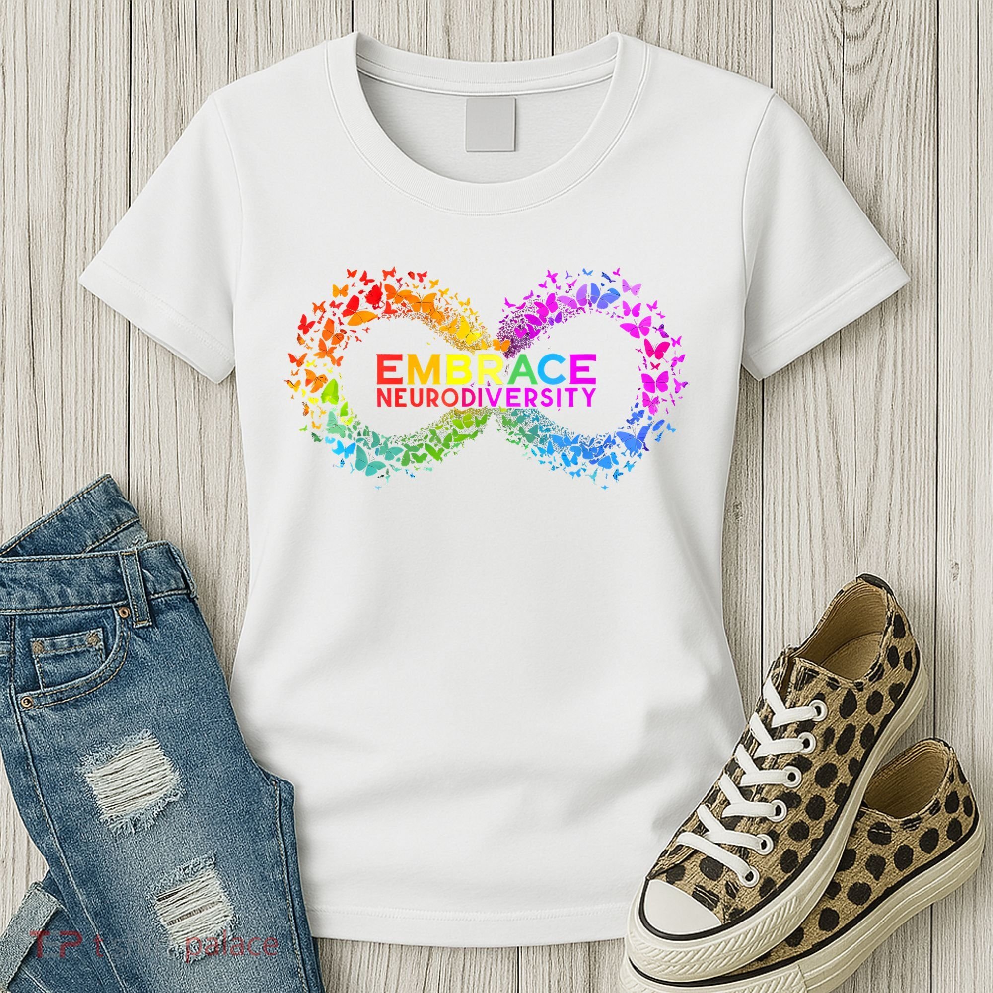 Neurodiversity Embrace ADHD Autism ASD Butterfly Infinity Women's T-Shirt