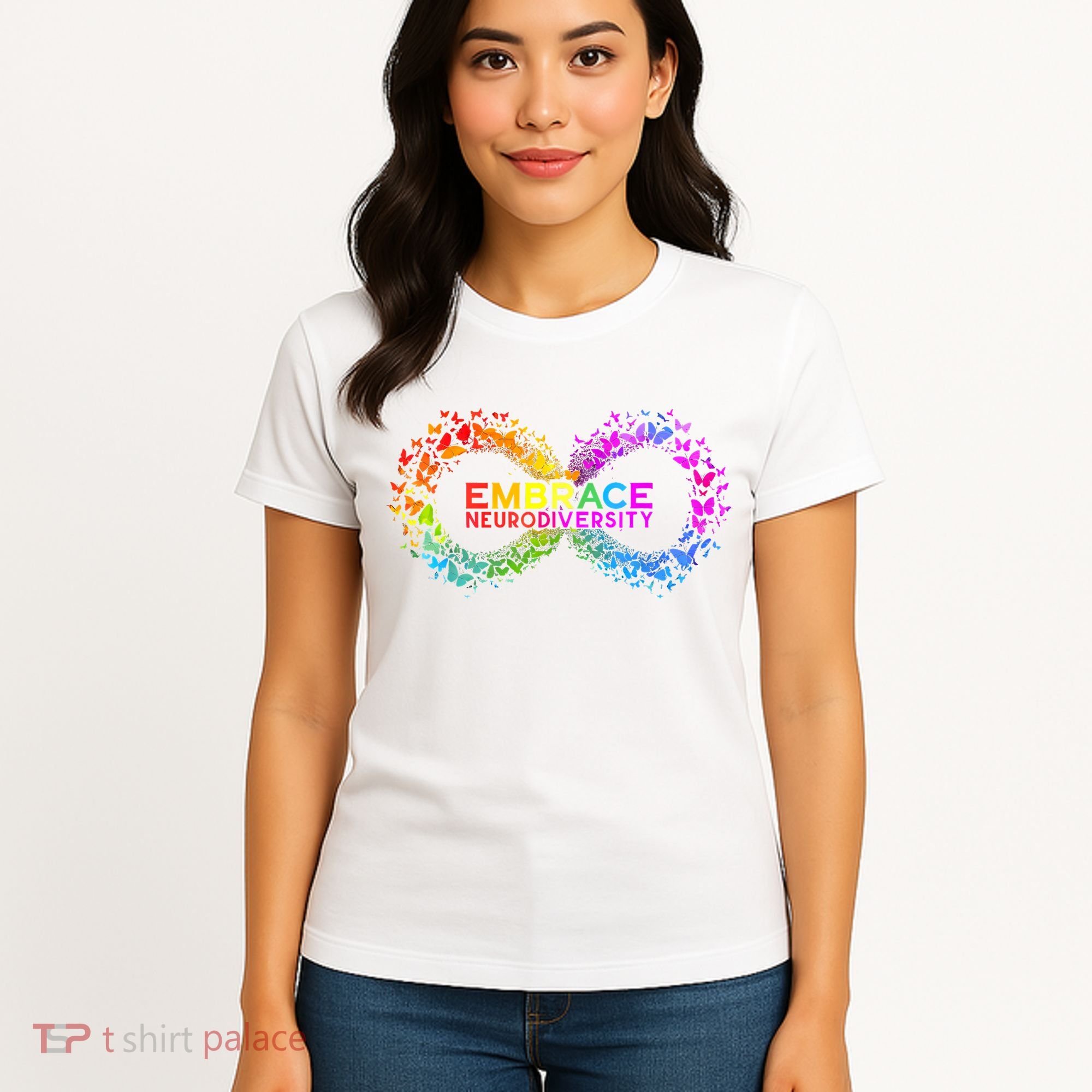 Neurodiversity Embrace ADHD Autism ASD Butterfly Infinity Women's T-Shirt