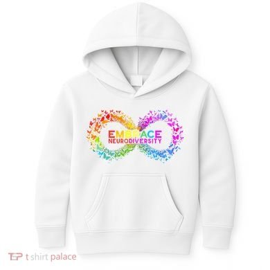 Neurodiversity Embrace ADHD Autism ASD Butterfly Infinity Kids Hoodie
