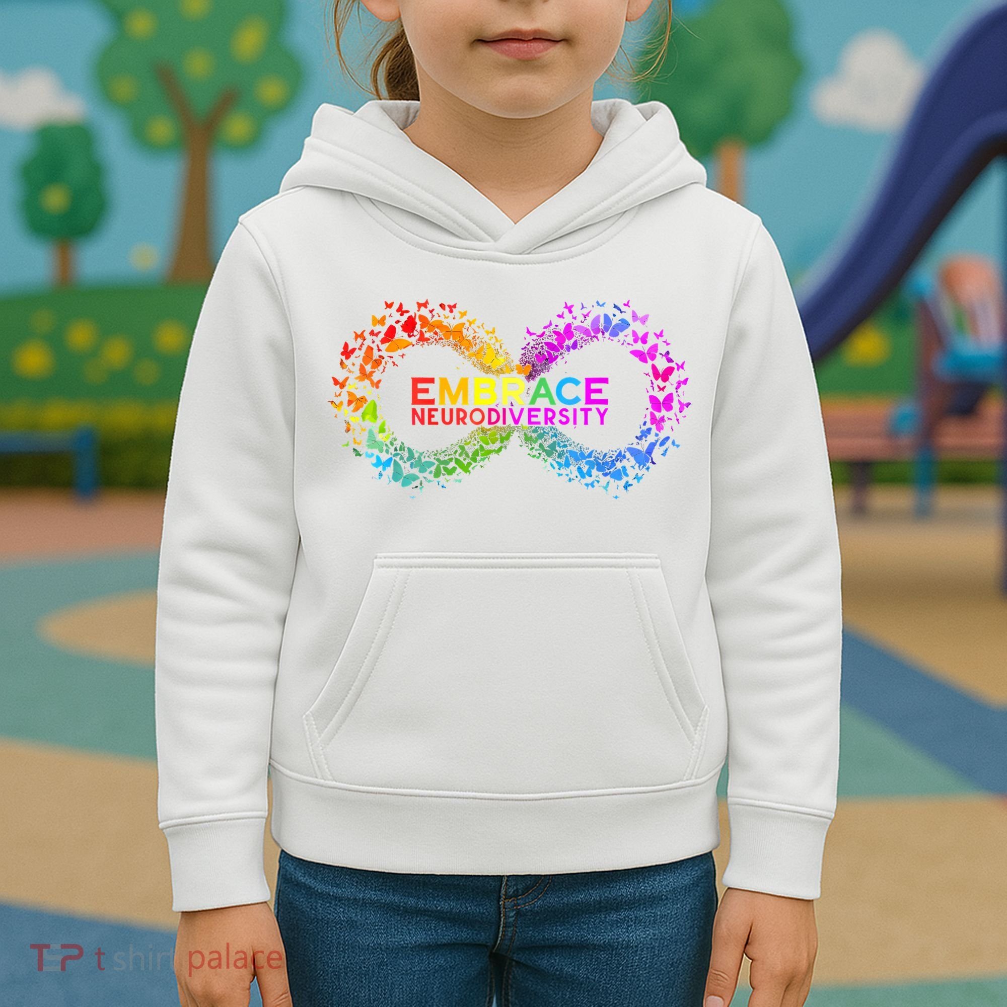 Neurodiversity Embrace ADHD Autism ASD Butterfly Infinity Kids Hoodie