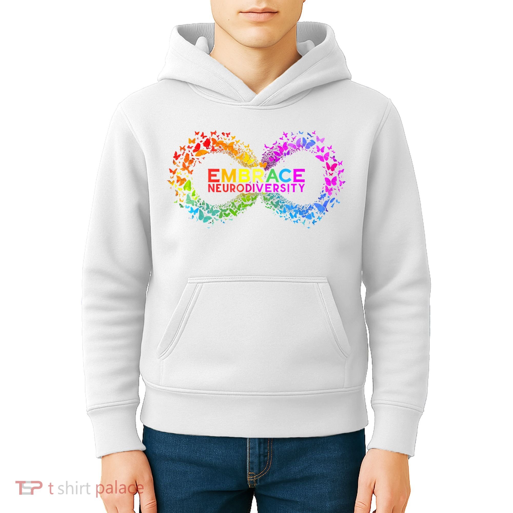 Neurodiversity Embrace ADHD Autism ASD Butterfly Infinity Kids Hoodie