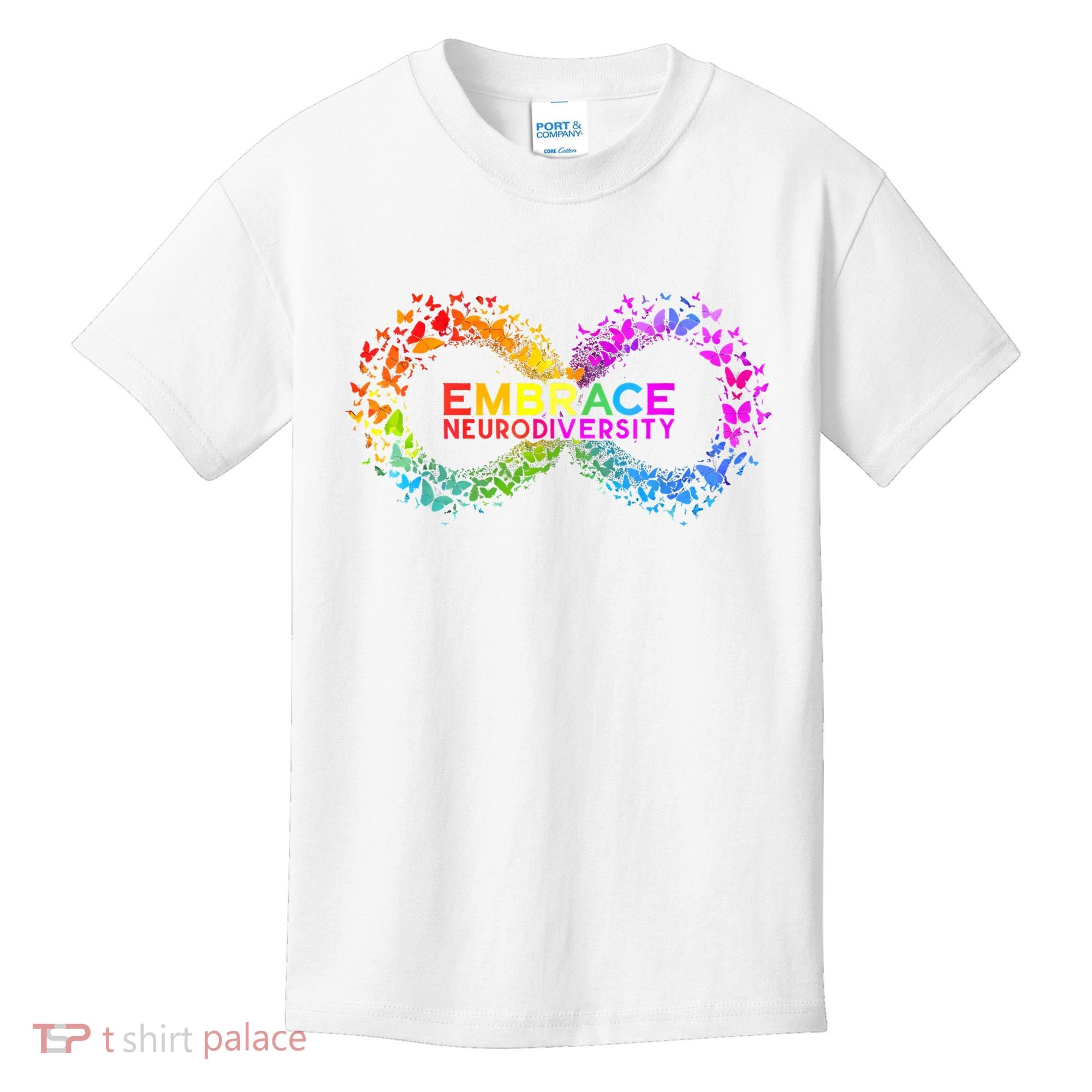 Neurodiversity Embrace ADHD Autism ASD Butterfly Infinity Kids T-Shirt