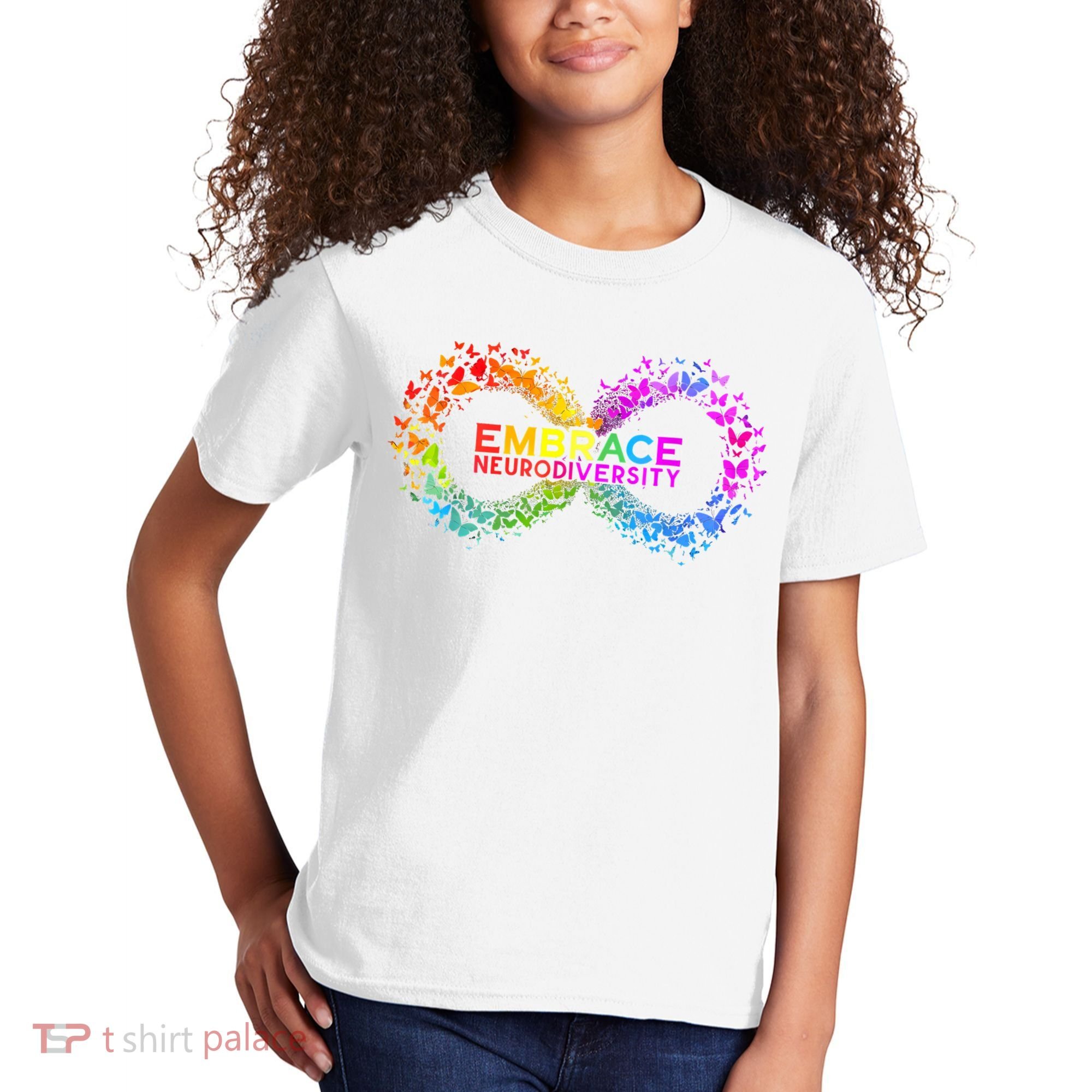 Neurodiversity Embrace ADHD Autism ASD Butterfly Infinity Kids T-Shirt