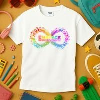 Neurodiversity Embrace ADHD Autism ASD Butterfly Infinity Kids T-Shirt thumb 3