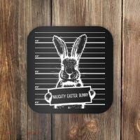 Naughty Easter Bunny Mug Shot Funny Coaster thumb 0
